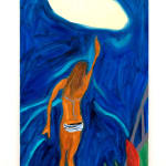 Maureen O'Leary, Night Swim with Tropical Plants, 2024