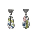 Lindsey Mann, Garden Party Drop Earrings - Green + Pink, 2024