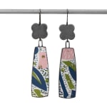 Lindsey Mann, Garden Party Drop Earrings - Green + Pink, 2024