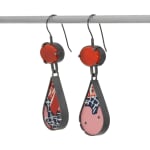 Lindsey Mann, Garden Party Drop Earrings - Green + Pink, 2024