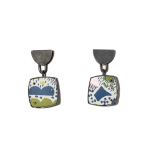 Lindsey Mann, Garden Party Drop Earrings - Green + Pink, 2024