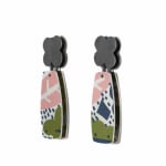 Lindsey Mann, Garden Party Drop Earrings - Green + Pink, 2024