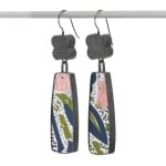 Lindsey Mann, Garden Party Drop Earrings - Green + Pink, 2024
