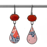Lindsey Mann, Garden Party Drop Earrings - Green + Pink, 2024