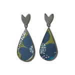 Lindsey Mann, Garden Party Drop Earrings - Green + Pink, 2024