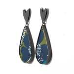 Lindsey Mann, Garden Party Drop Earrings - Green + Pink, 2024