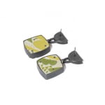 Lindsey Mann, Garden Party Drop Earrings - Green + Pink, 2024