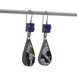 Lindsey Mann, Garden Party Drop Earrings - Green + Pink, 2024