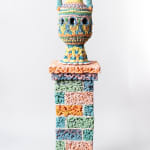 Ebony Russell, Suspiciously Beautiful: Peach Perforated Urn, 2025