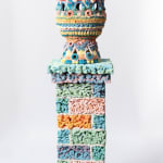 Ebony Russell, Suspiciously Beautiful: Peach Perforated Urn, 2025