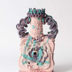 Ebony Russell, Suspiciously Beautiful: Peach Perforated Urn, 2025