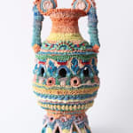 Ebony Russell, Suspiciously Beautiful: Peach Perforated Urn, 2025