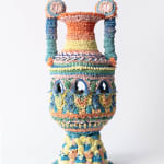 Ebony Russell, Suspiciously Beautiful: Peach Perforated Urn, 2025