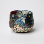 KOMAGO Tetsutarou 小孫哲太郎, No.31 Polychrome Yunomi with Carved Crab Designs 線彫蟹紋湯呑, 2023