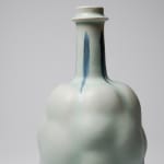 Kato Kobei vii 七代加藤幸兵衞, Flower vase with blue green glaze 青緑彩花入