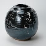 Shimizu Uichi 清水 卯一, Flat Jar with gloss iron glaze