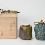 Nishioka Koju 西岡小十, Karatsu tea caddy 絵唐津 茶入