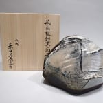 Kaneta Masanao VIII 八代 兼田昌尚, Hagi Ash glazed Vase 萩灰被刳貫花器, ca. 2005