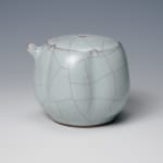 SUWA Sozan Ⅲ 三代 諏訪 蘇山, Incense Container with Mouse青瓷干支子 香盒