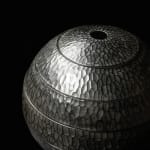 Terauchi Shinji 寺内信二, Five-tiered moon shaped bowl with silver and hammered texture finish 本銀彩槌目珠型五段重, 2024