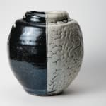 Shimizu Uichi 清水 卯一, Flat Jar with gloss iron glaze