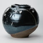 Shimizu Uichi 清水 卯一, Flat Jar with gloss iron glaze