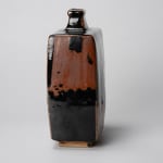 Hamada Shoji 濱田庄司, Amber glazed tea bowl with finger painting
