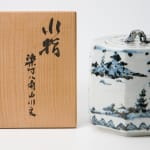 Arakawa Toyozo 荒川豊蔵, Hanging scroll with teabowl drawing 画賛茶碗, 1961