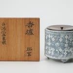 Yasuhara Kimei 安原喜明, Incense burner 香爐 炻器 白泥花文象嵌