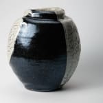 Shimizu Uichi 清水 卯一, Flat Jar with gloss iron glaze