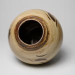 Shimaoka Tatsuzo 島岡達三, Amber glazed water jar on rope impressed inlay