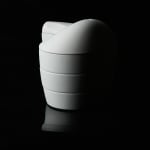 Terauchi Shinji 寺内信二, Six-tiered house shaped box with moon and arabesque designs 染付月輪花唐草 家型六段重, 2024