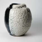 Shimizu Uichi 清水 卯一, Flat Jar with gloss iron glaze