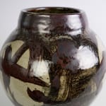 Murata Gen 村田 元, Ash Glazed Iron Jar with Grape Drawing 灰釉葡萄文壺