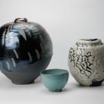 Shimizu Uichi 清水 卯一, Flat Jar with gloss iron glaze