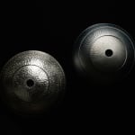 Terauchi Shinji 寺内信二, Five-tiered moon shaped bowl with silver and hammered texture finish 本銀彩槌目珠型五段重, 2024