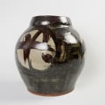 Murata Gen 村田 元, Ash Glazed Iron Jar with Grape Drawing 灰釉葡萄文壺