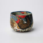 KOMAGO Tetsutarou 小孫哲太郎, No.31 Polychrome Yunomi with Carved Crab Designs 線彫蟹紋湯呑, 2023