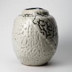 Shimizu Uichi 清水 卯一, Flat Jar with gloss iron glaze