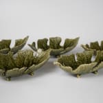 Wakao Toshisada 若尾利貞, 5 Oribe Leaf Shaped plates 木の葉 5 皿