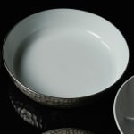 Terauchi Shinji 寺内信二, Five-tiered moon shaped bowl with silver and hammered texture finish 本銀彩槌目珠型五段重, 2024
