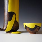 Yanagihara Mutsuo 柳原睦夫, Yellow Oribe Flower Vase, キオリベ長筒花瓶, 1992
