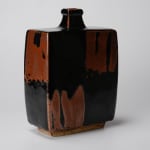 Hamada Shoji 濱田庄司, Amber glazed tea bowl with finger painting