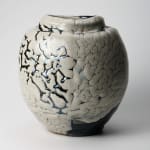 Shimizu Uichi 清水 卯一, Flat Jar with gloss iron glaze
