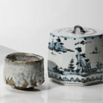 Arakawa Toyozo 荒川豊蔵, Hanging scroll with teabowl drawing 画賛茶碗, 1961