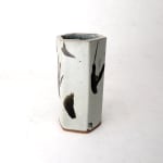 Hamada Shoji 濱田庄司, Persimmon glazed six-sided Vase 柿釉赤絵花生, 1960s