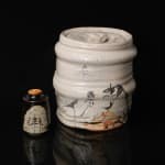 Nishioka Koju 西岡小十, Karatsu tea caddy 絵唐津 茶入