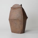 Mori Togaku 森 陶岳, A Black Stoneware Rectangular Jar 黒瓷 扁壺, 1990