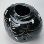 Shimizu Uichi 清水 卯一, Flat Jar with gloss iron glaze