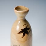 Large E Seto sake bottle with iron painted maple leaves 瀬戸大徳利 鉄絵紅葉散らし文, Late Edo period 江戸時代後期 19世紀